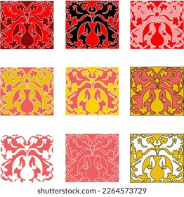 Cool fantasy backgrounds Textures. Flowers in a vase on a white, black, red and pink background. dark background. Abstract pattern. Distorted texture in trendy progressive style..