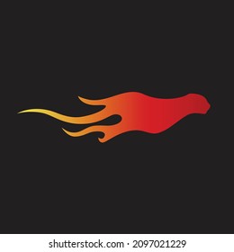 cool fast running cheetah with fire