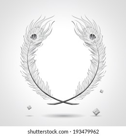 Cool feather frame with all elements on different layers