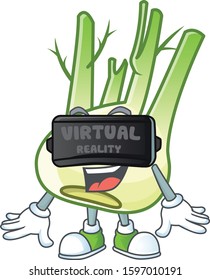 cool fennel character with Virtual reality headset