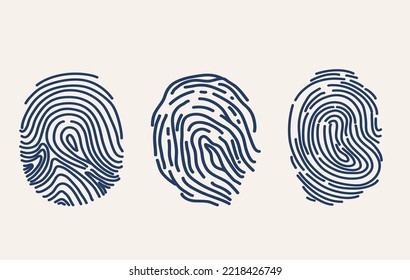 cool fingerprint vector illustration set