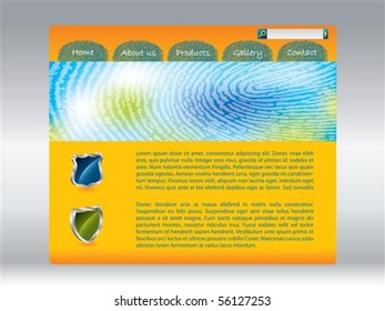 cool fingerprinted website template in orange