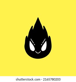 Cool fire character, illustration for t-shirt, sticker, or apparel merchandise. With doodle, retro, and cartoon style.
