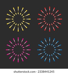 Cool fireworks explosion vector with elegant color inside. elegant cartoon concept. flat cartoon style.