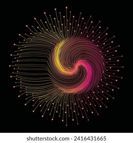 Cool fireworks gradient effect lines new media.