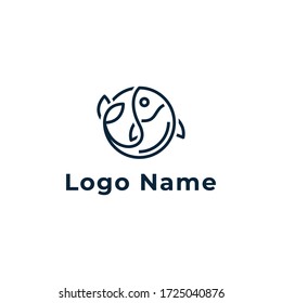 Cool Fish Line Logo, Simple And Cool Fish Logo Template Vector