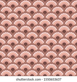 Cool fish scales squama background, vector seamless fabric pattern, tiled textile print. Typical japanese squama scales seamless arc tiles mosaic. Dragon skin pattern.