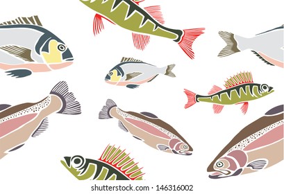 Cool Fish Seamless Pattern