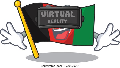 cool flag afghanistan Scroll character using Virtual reality headset