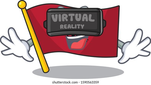 cool flag albania Scroll character using Virtual reality headset