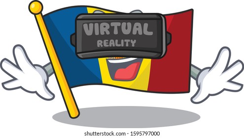 cool flag andorra Scroll character using Virtual reality headset