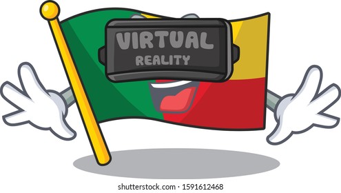 cool flag benin Scroll character using Virtual reality headset