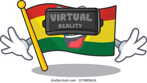 cool flag ethiopia character in Virtual reality headset