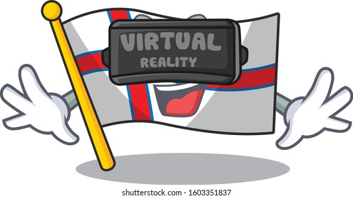 cool flag faroe island Scroll character using Virtual reality headset