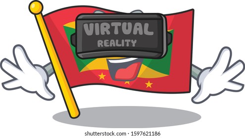 cool flag grenada Scroll character using Virtual reality headset