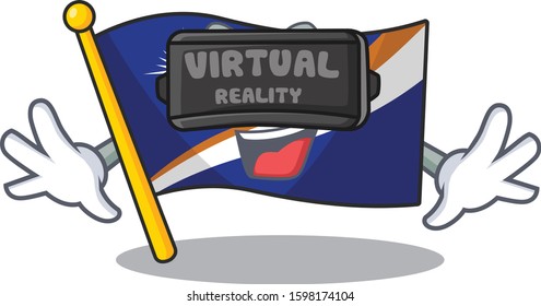 cool flag marshall island Scroll character using Virtual reality headset