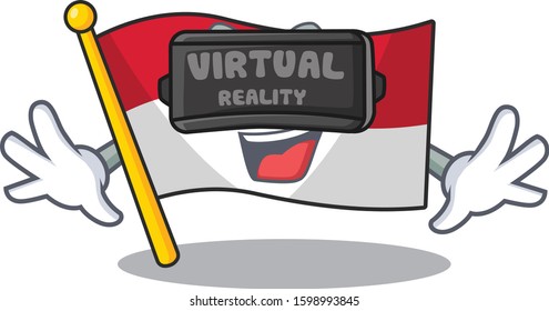 cool flag monaco Scroll character using Virtual reality headset