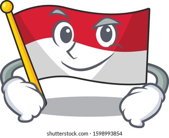 Cool flag monaco Scroll mascot character with Smirking face