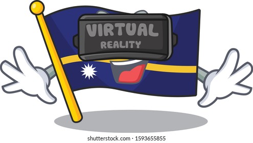 cool flag nauru Scroll character using Virtual reality headset