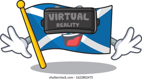 cool flag scotland Scroll character using Virtual reality headset