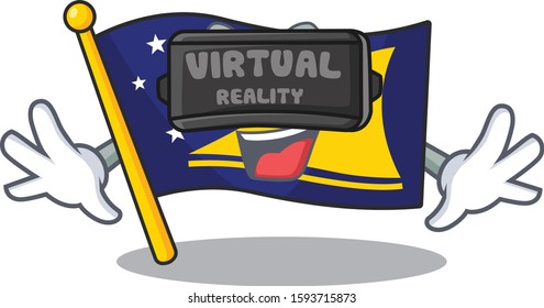 cool flag tokelau Scroll character using Virtual reality headset