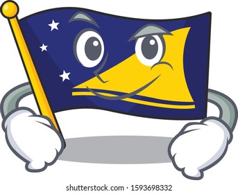 Cool flag tokelau Scroll mascot character with Smirking face