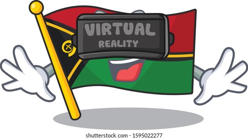 cool flag vanuatu Scroll character using Virtual reality headset