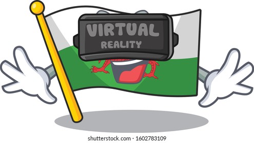 cool flag wales Scroll character using Virtual reality headset