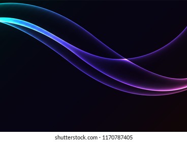 cool flame curve layer overlap in dark background, wave transparent backdrop, simple technology template, vector illustration