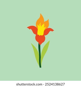 The "Cool Flame Daffodil" vector art illustration showcases a vibrant daffodil flower with striking flame-like petals, ideal for nature-inspired designs, floral patterns, and botanical-themed projects