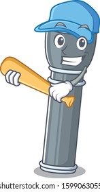 Cool flashlight Scroll cartoon character design with baseball