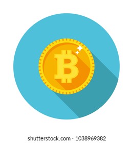 cool flat bitcoin icon in vector format