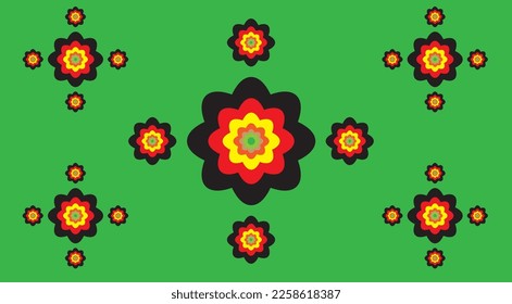 cool flower motif images and suitable for flower-themed designs or backgrounds