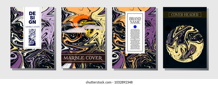 Cool Fluid Paint Cover Template. Elegant Invitation, Abstract Marble Texture Pattern. Japanese Liquid Paint Style Corporate Identity. Elegant Gift Certicifate Presentation, Magazine Cover Design