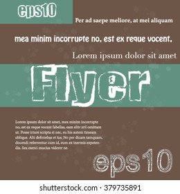 Cool Flyer or poster or book cover with ink patches.Eps10 vector file.