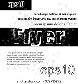 Cool Flyer or poster or book cover with ink patches.Eps10 vector file.