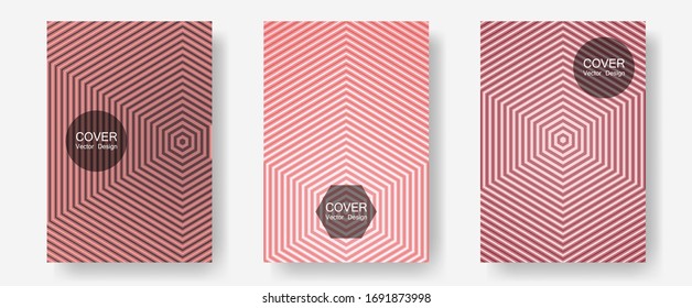 Cool flyers set, vector halftone poster backgrounds. Modern branding. Halftone lines annual report templates. Advertising text space. Geometric lines shapes patterns set for flyer design.
