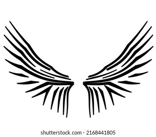 Cool flying fire eagle wings for tattoos and emblems