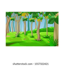 Cool Forest View Cartoon for your design