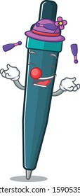 cool fountain pen Scroll mascot cartoon style playing Juggling