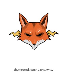 Cool fox head logo cartoon style for sport or web