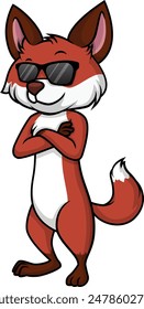 Cool Fuchs mit Sonnenbrille Vektorillustration