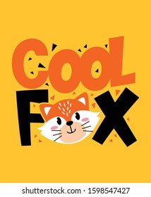 Cool fox typography design vector illustration ready for print on tee, poster and other uses.