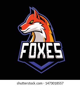 Cool fox vector  illustration in badge design style, mascot design, logo design, esport