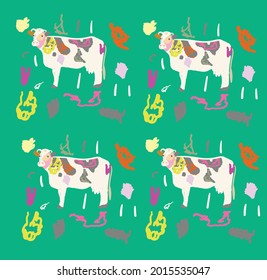cool free style hand drawn cow illustration