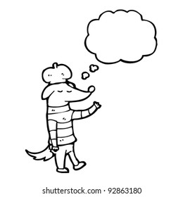cool french jazz dog with thought bubble cool french jazz dog with thought bubble