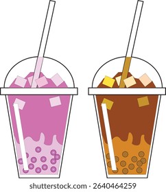 Cool fresh drink in a cup juice bubble jelly illustration vector