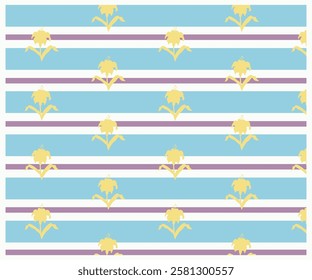 Cool and fresh Multicolor Beautiful seamless Stripe vector with floral print design for t-shirts, Hoodie prints, stickers,  and other uses...