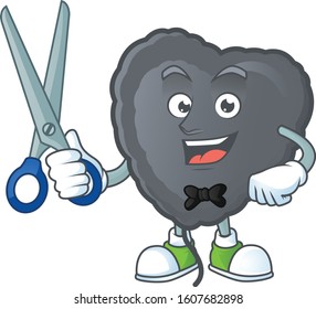Cool friendly barber black love balloon cartoon character style