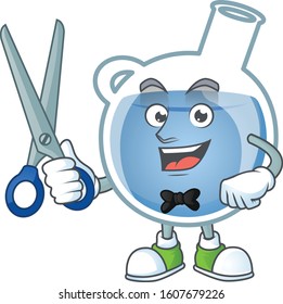 Cool friendly barber blue potion cartoon character style